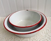 Enamel Bowl Set. 2 piece set.