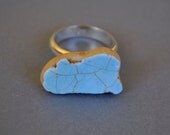 Light Blue Cloud // size 54 // One Off Rings collection // Construction Waste // ceramic stone // silver ring