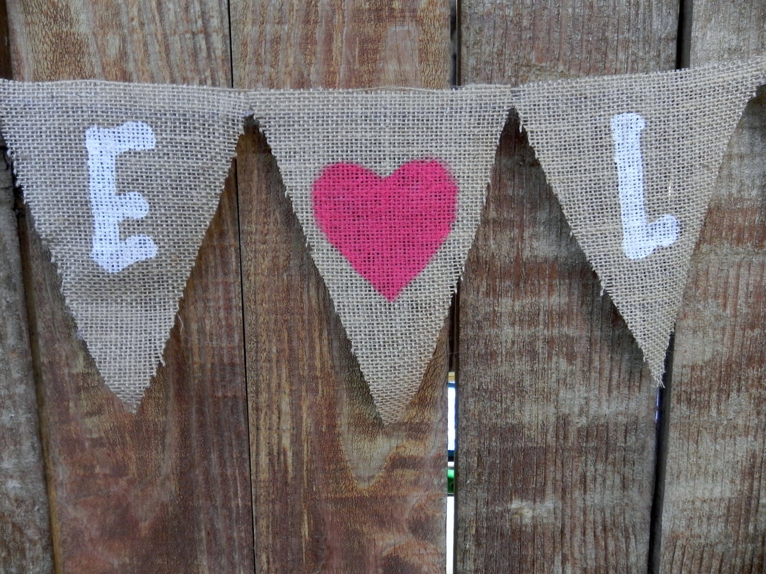 Burlap Banner Garland Bunting Rustic Wedding - Customize your Banner Colors and Wording
