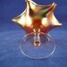 Iridescent Orange Carnival Glass Crimped Pedestal Compote/ Dish
