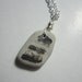 Black and grey beach pottery shard necklace