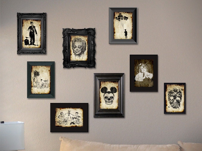8 postcards at your choice digital postcard gothic gift unique original frame skull funny art