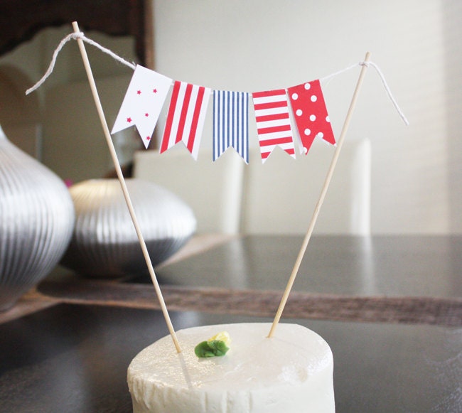 NAUTICAL or PATRIOTIC Party Printable Mini Bunting - as seen on LaurenConrad.com