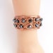 black czech crystal, bracelet copper wire wrapping. OOAK..Unigue.Spring.