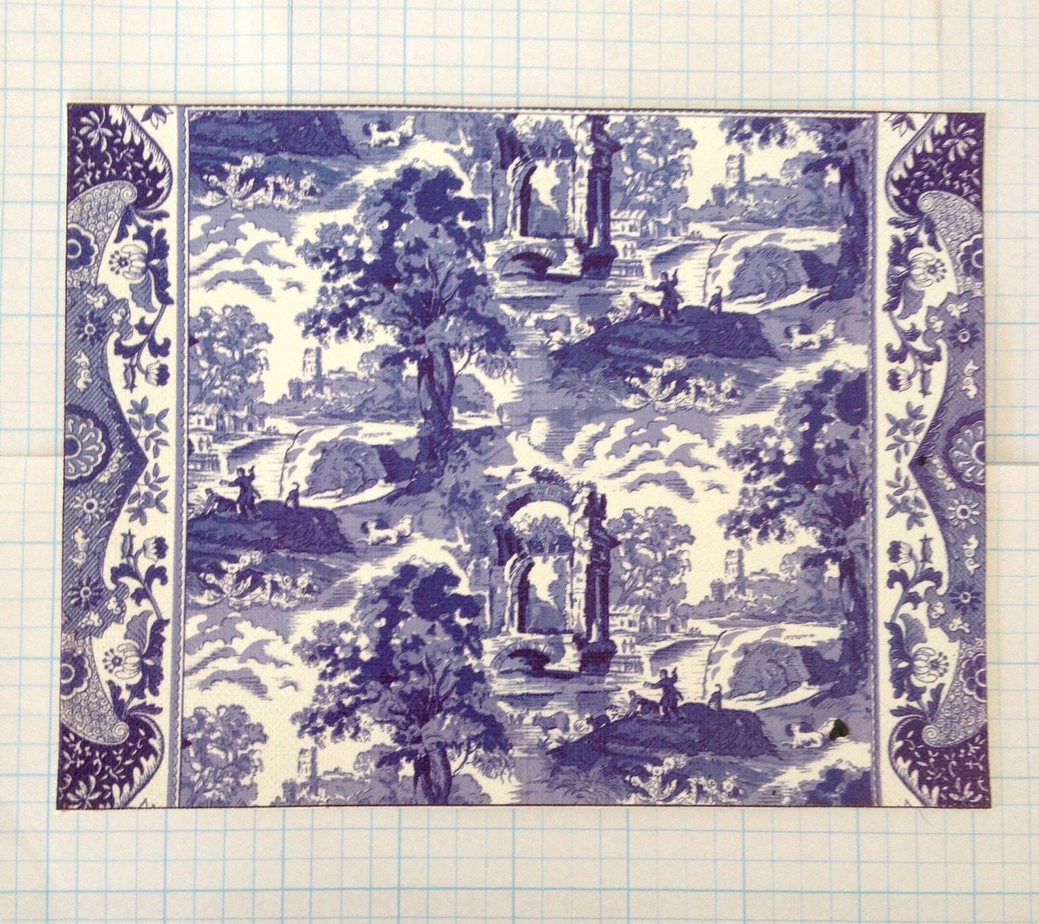 Floor Cloth In Blue and White - by Pat Tyler Leather Miniatures