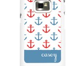 Samsung Galaxy S2 Case Personalized Nautical Anchor Pattern