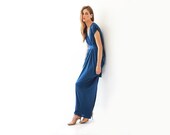 Blue,Sexy,Maxi Dress
