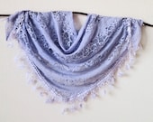 Purple Lace Scarf, Triangle Scarf, Scarf Shawl, Blue Scarf, Green Scarfs, Lilac, Lace Scarf