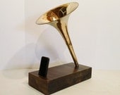Acoustic iPhone Speaker Dock Utilizing a Marching French Horn Bell -Ready to Ship-
