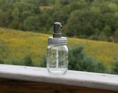 Mason Jar Soap Dispenser with Metal Bronze Pump - Clear Pint Jar Lotion Bottle - Ball Mason Canning Jar