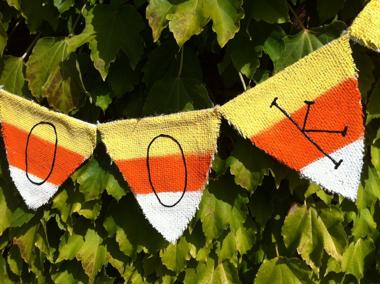 Halloween Garland:  Candy Corn Burlap Banner/Photo Prop
