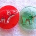 Czech glass buttons 2 pcs collectable ELEPHANT 33mm IVA 300