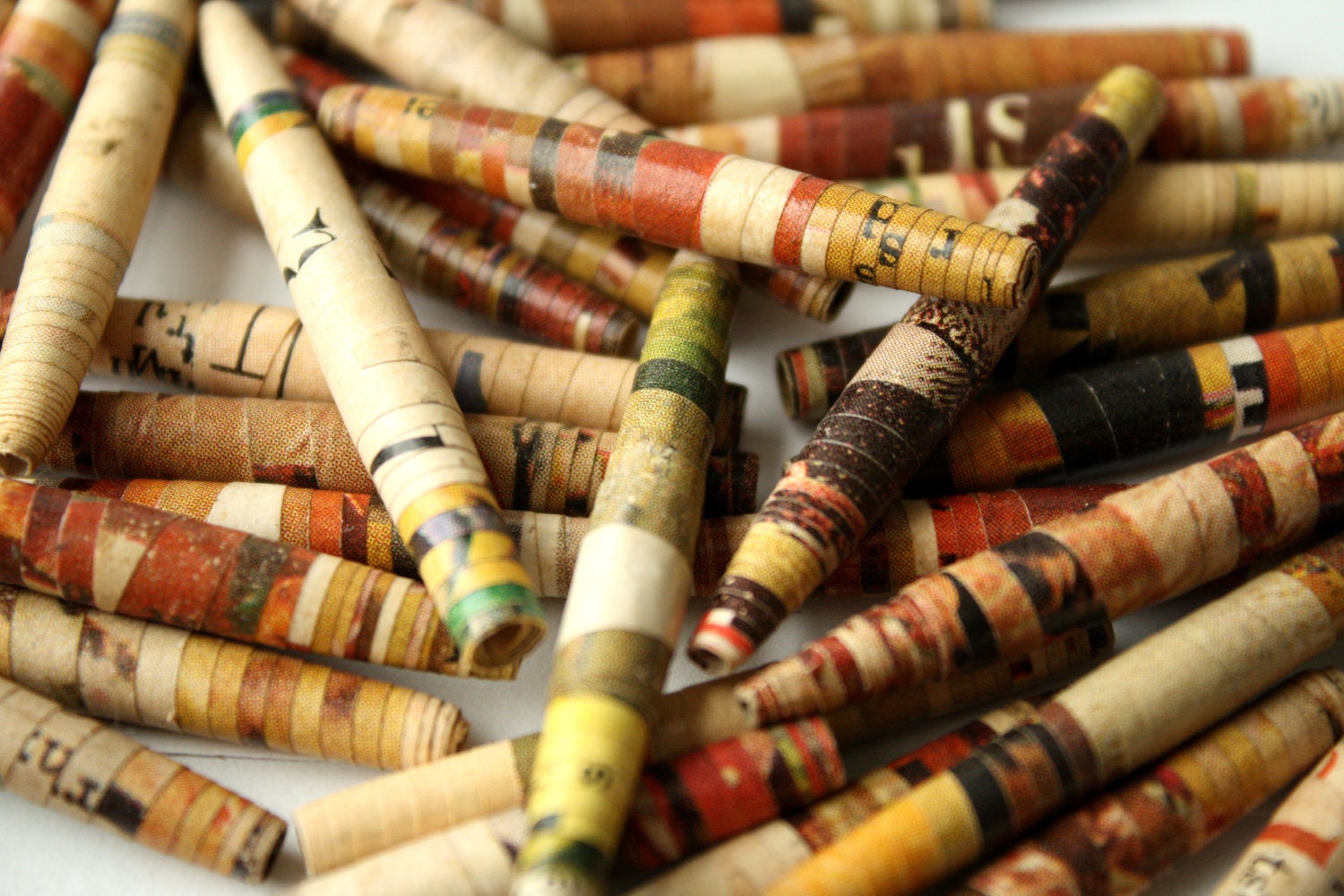 Colorful Recycled Paper Beads