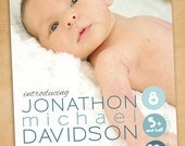 Custom Photo Birth Announcement - Unisex Circles (design only)