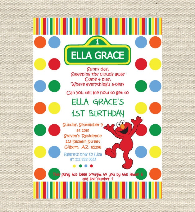 Sesame Street Birthday Invitation Printable Il_170x135