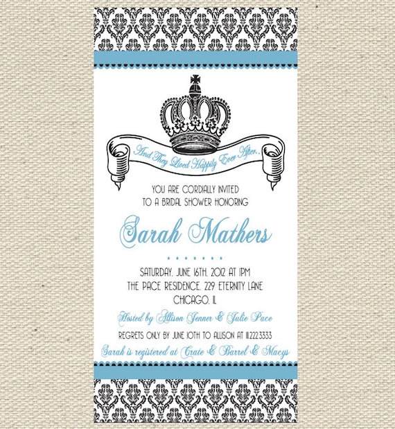 Princess Bridal Shower Invitation Printable Il_570xn