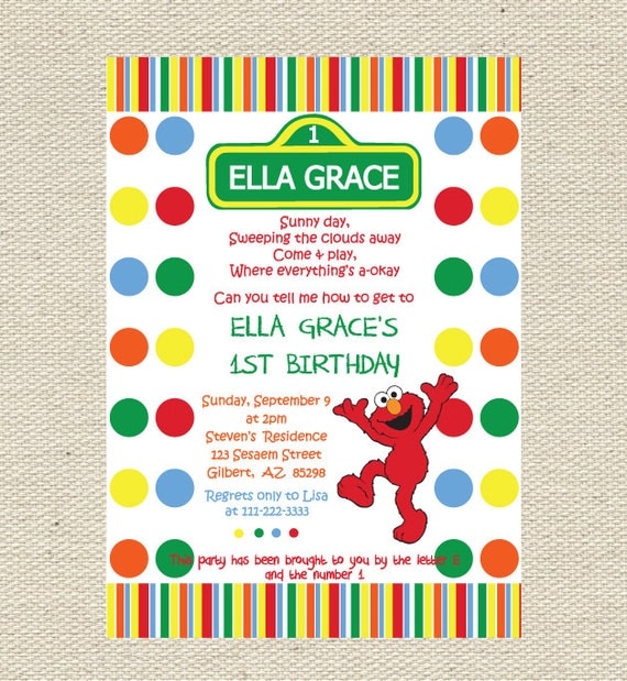 Sesame Street Birthday Invitation Printable Il_570xn