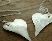 Hammered Sterling Silver Heart Pendant, Valentine's Day Necklace, Jewellery, Home Decor, Newly Weds, New Baby,  UK Handmade, Ready to Ship