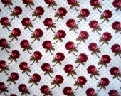 Roses On Dotted Champagne Fabric, Fat Quarter, Multicolor / Champagne, 18" X 22" inches, 100% Cotton, For Victorian & Romantic Projects