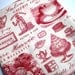 Vintage - Inspired French Ads Fabric, Fat Quarter, Red / Cream, 18" X 22" inches, 100% Cotton, For Victorian & Romantic Projects