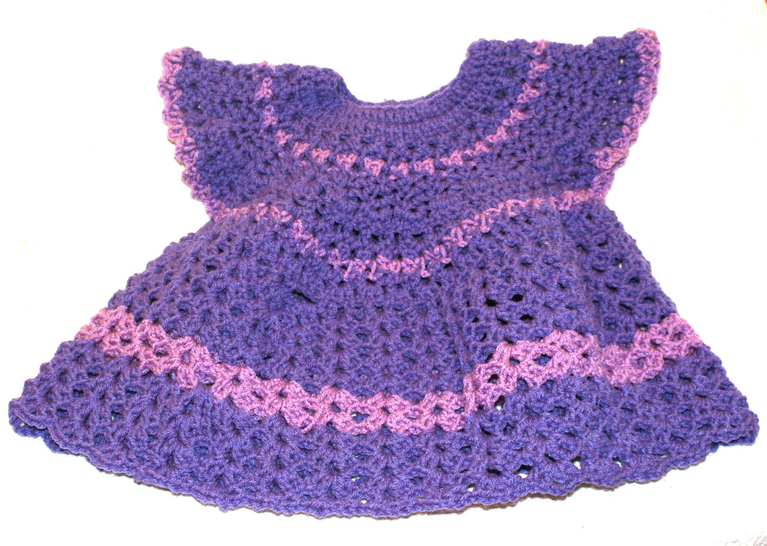 Purple Baby Girl Dress, Cute Baby Clothes, Girl Clothing, Child frock, Crochet Baby Dress, Infant Dress, Infant Clothing, Fancy Baby Dress