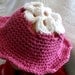 Baby Girl Hat, Crochet Baby Hats, Infant Bonnet , Baby Bucket Hat, Crochet Hat Girls, Toddler Hat, Flower Hat, Infant Hat, Pink Baby Cloche