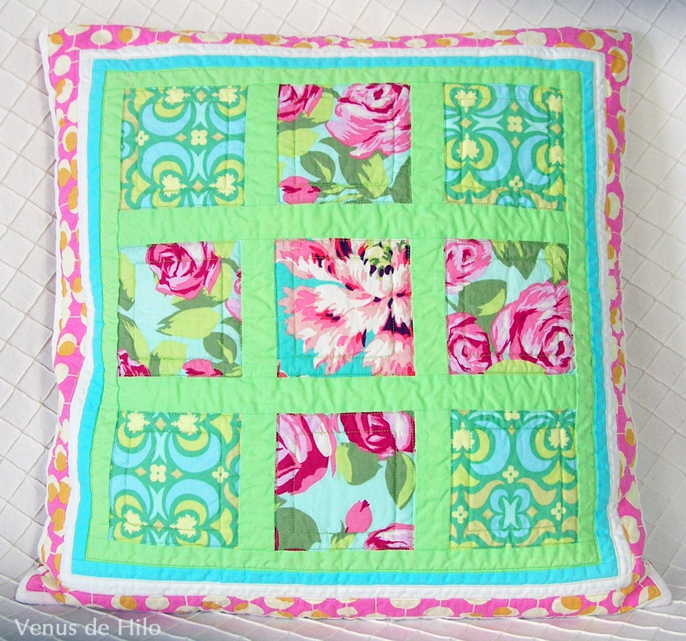 Pretty Windowpane Pillow Cover -- OOaK