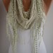 Light Green Shawl and Scarf Headband - Cowl with Lace EdgeSummer Trends
