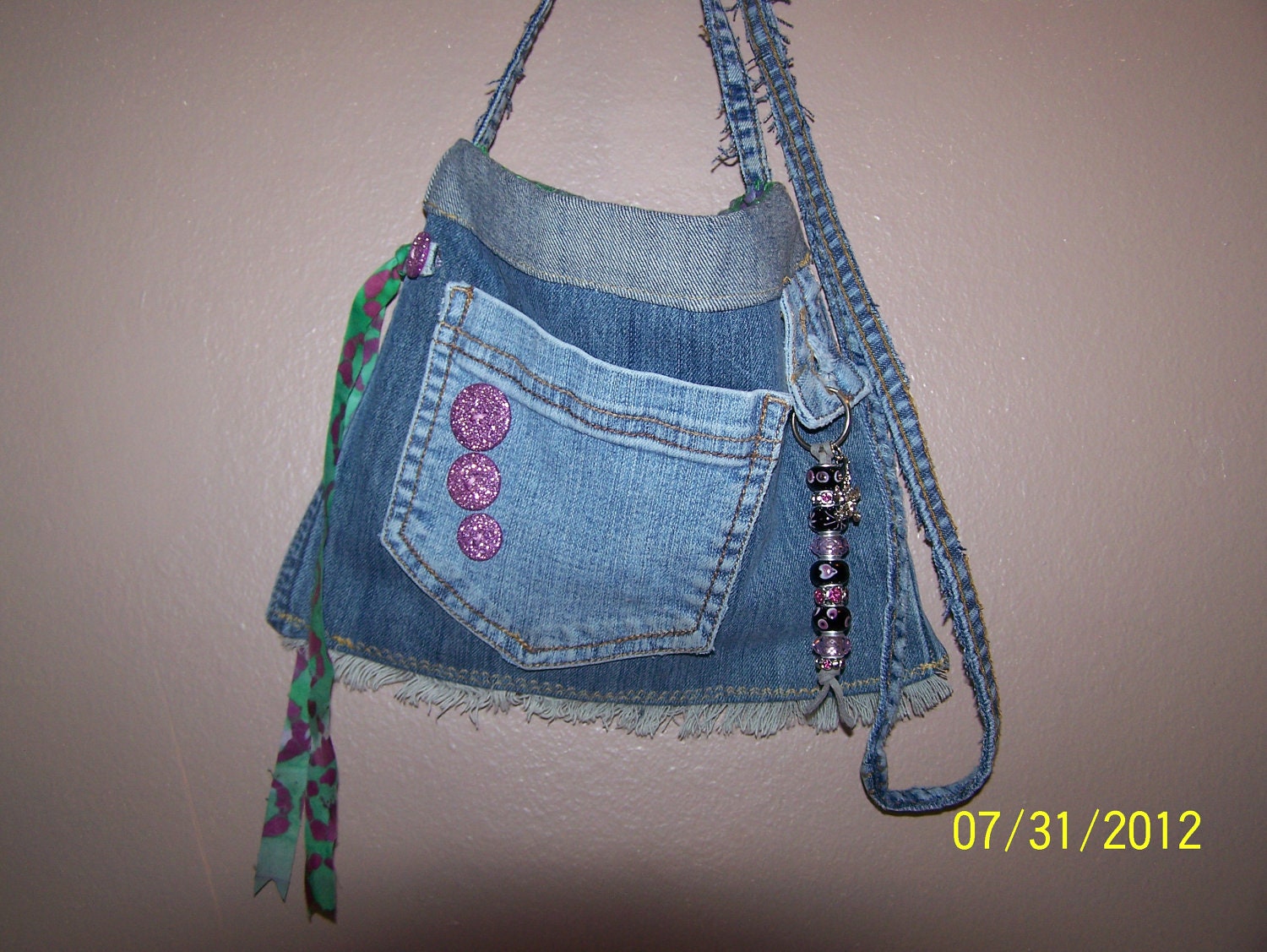 Handmade Denim Cross Body Bag