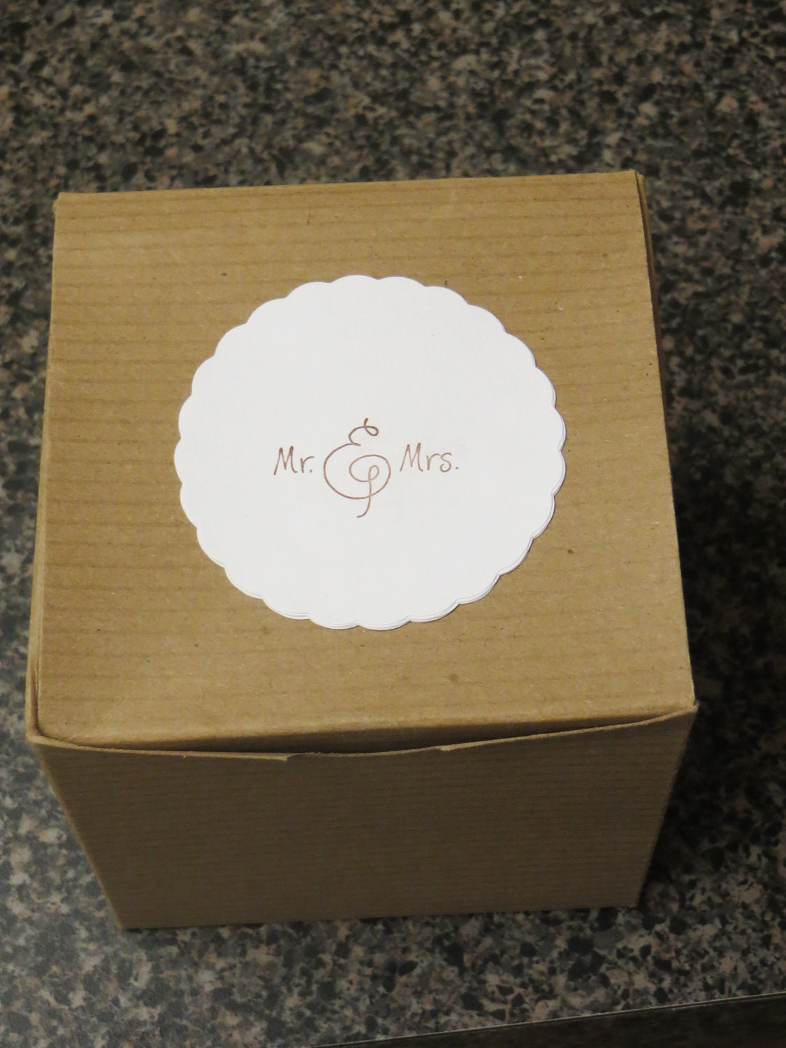 SALE - (12 count) Mr & Mrs Favor Box Stickers, Custom Orders and Discounts Available