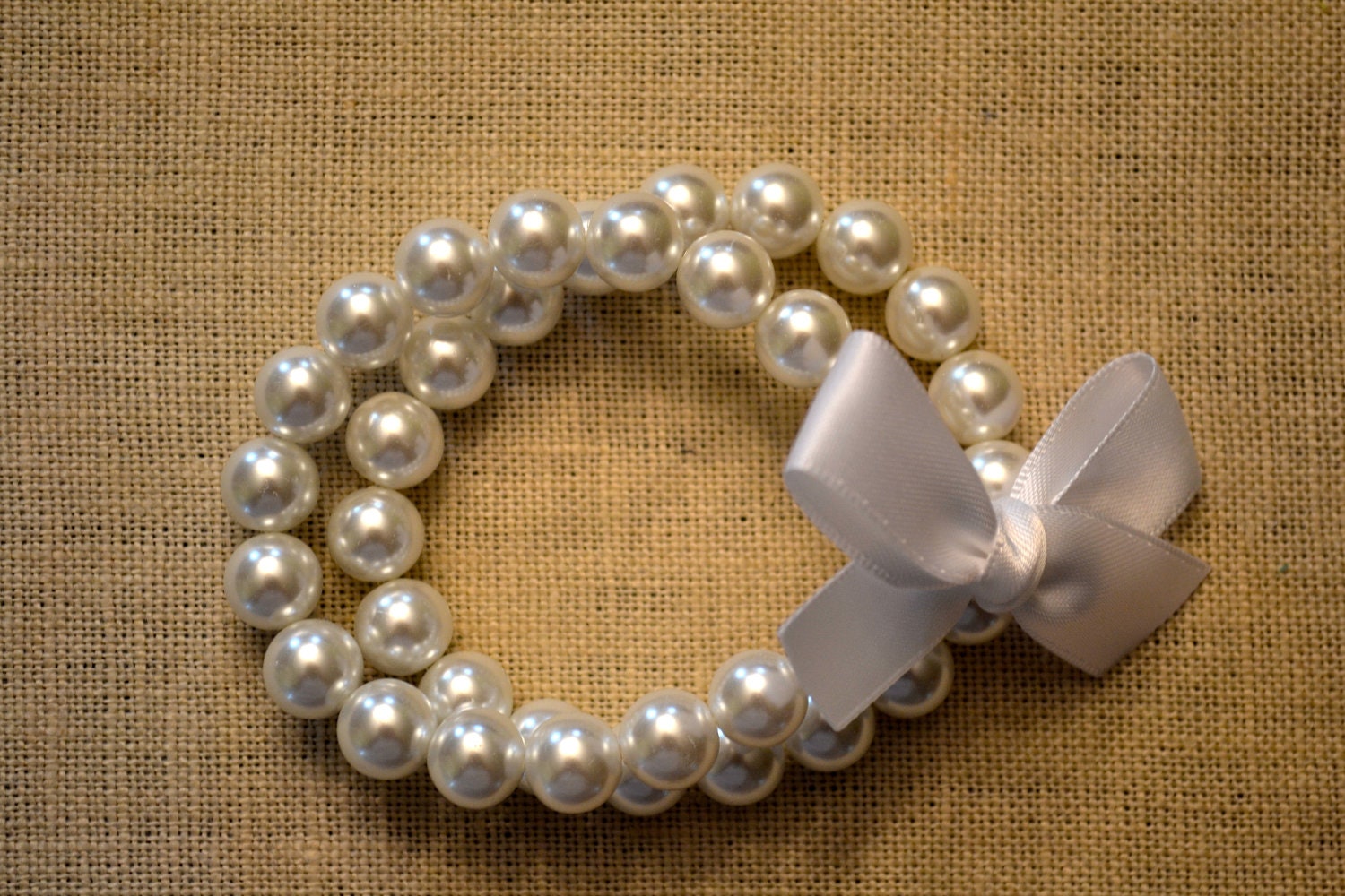 Vera: Double Strand White Pearl Bridal Bracelet