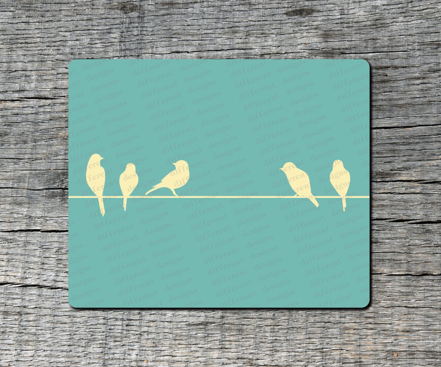 Birds on a Wire Mouse Pad - Computer or Office Work Station Decor