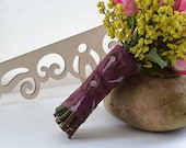Vintage Eggplant Floral Fabric Bouquet Wrap
