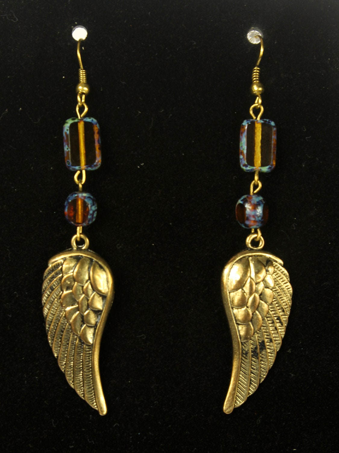 Antique Gold Feather Earrings