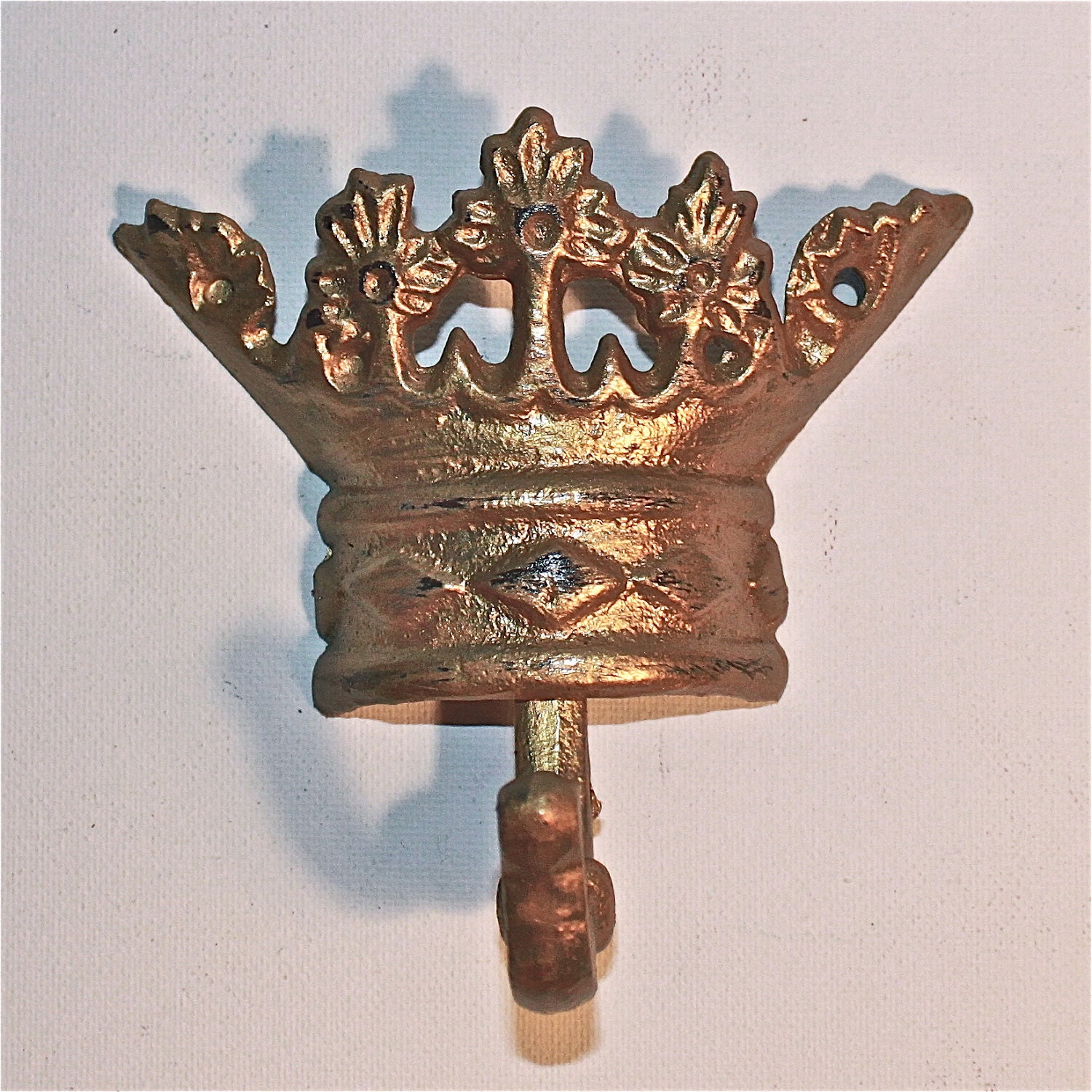 Princess Crown Wall Hook /Bronze /Cast Iron Wall Hook /Distressed /Jewelry Accessory /Girls Room Decor /Princess Decor /Shabby chic /