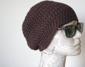 READY SHIP Hand Knit Hat Cloche Hat  bitter   chocolate brown Spring Fall Autumn Winter Accessories Fashion