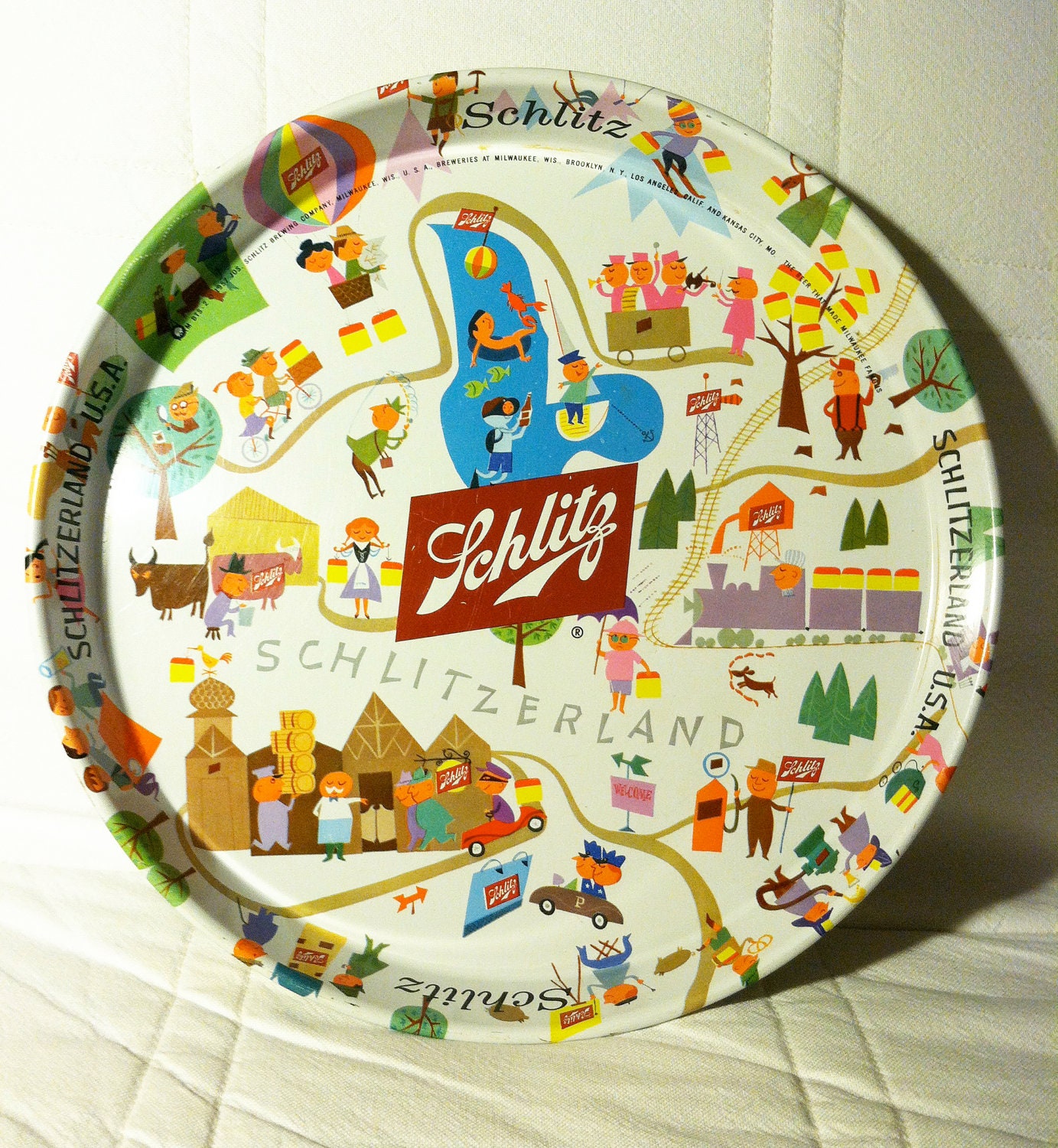 Vintage Schlitz drinks tray