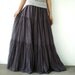 NO.5 Grey Cotton, Hippie Gypsy Boho Tiered Long Peasant Skirt