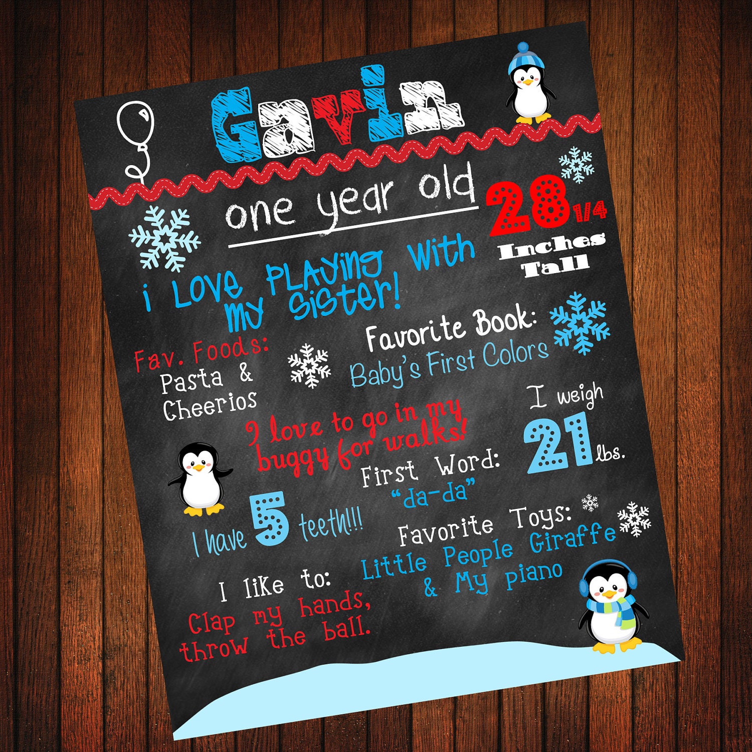 Custom Birthday Board: Winter ONEderland 2 Il_570xn