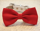 Red Dog Bow tie, Cute chic dog bow tie- Christimas, Valentine's Day, Wedding gift, Ruby Red