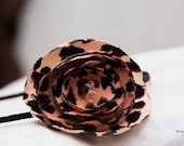 Leopard Print Headband // Leopard Print Fabric Flowered Headband for Women and Girl