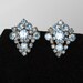 Vintage Blue Rhinestone Clip On Earrings