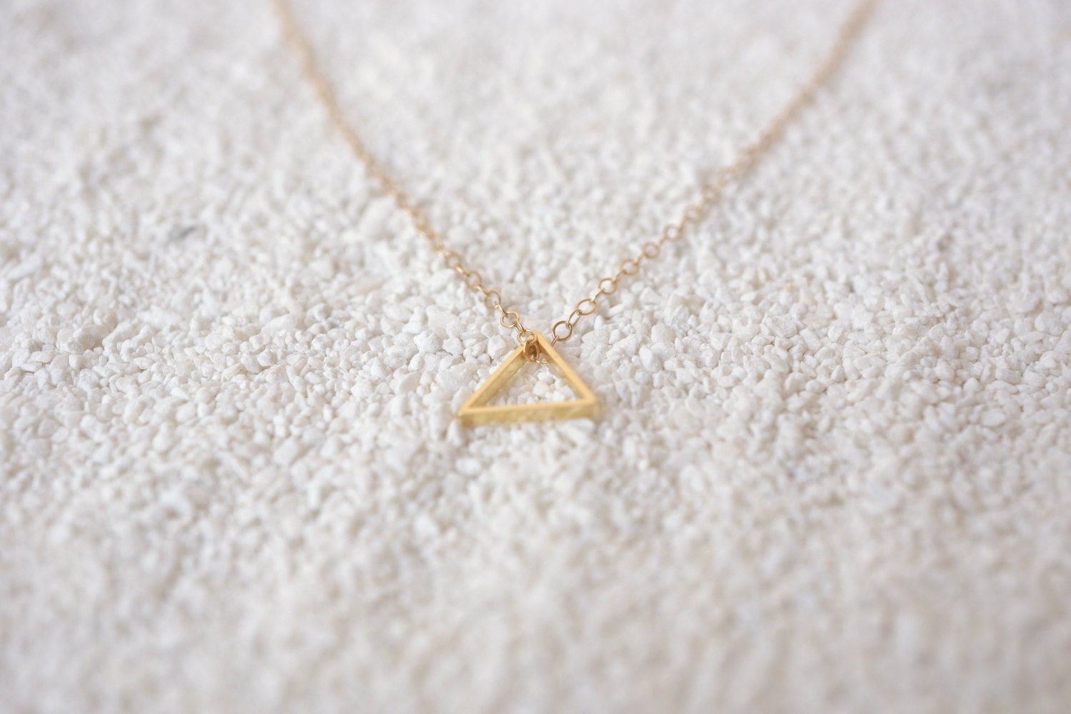 Tiny Triangle Necklace - 14k Gold Filled Chain