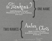 Custom Return Address Stamp - Personalized Return Address Stamp - Retro Typography
