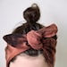 indian cotton fabric, dyed, black and rust headband