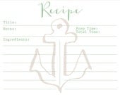 20- Nautical Recipe Cards
