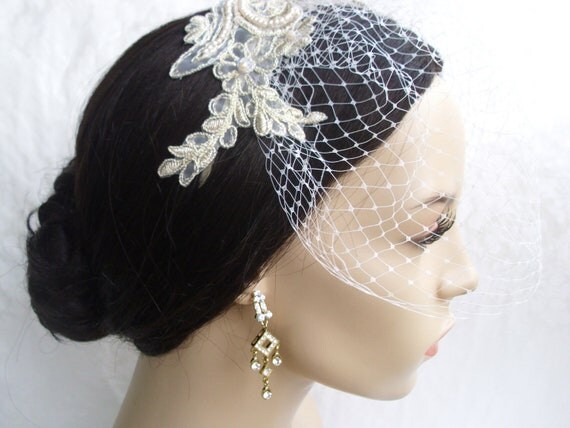 Lace Birdcage Veil / Vintage Inspired Veil. Eloise