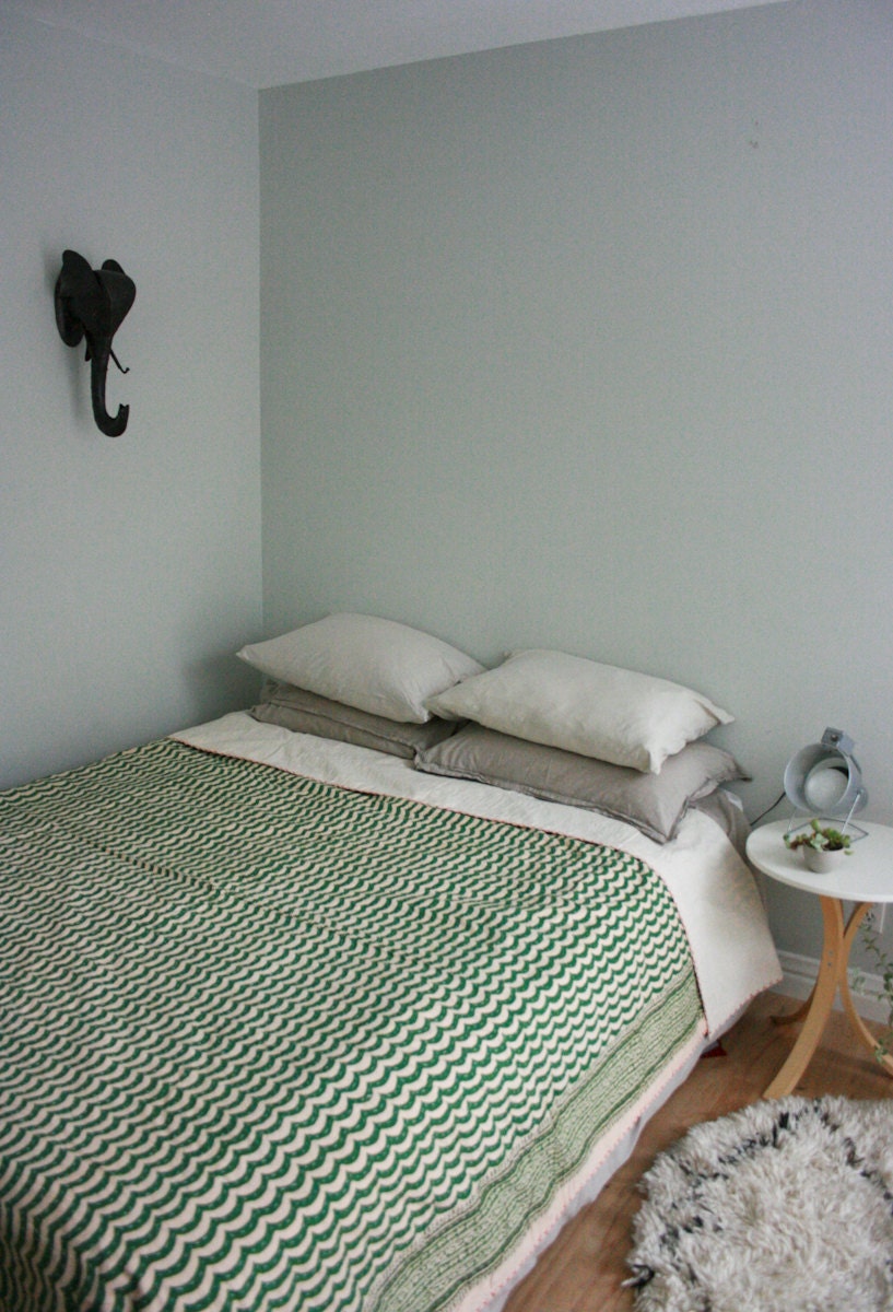 Hand Block Bed Cover or Blanket in Queen Size