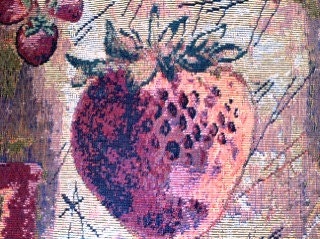 Sweet Strawberry Vintage Table Runner Topper or Wall Decor