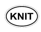 KNIT bumper sticker - 4 "x 6 " oval knitting decal for knitters eurostyle